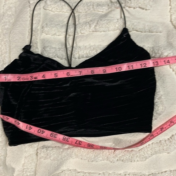 Black Velvet-like Women's crop Top # 2516 - Picture 3 of 6